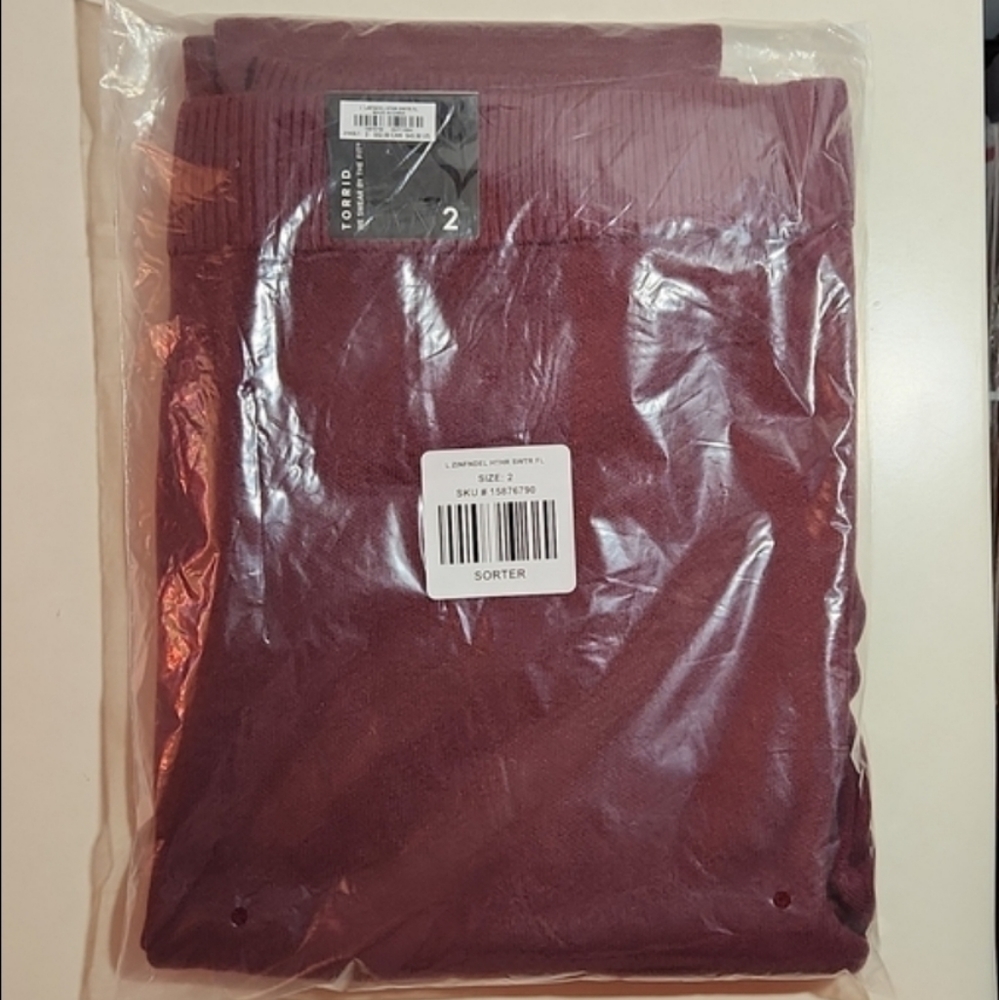 ❤NWT TORRID WINTER SWEATER LEGGING - WINE COLOR - PLUS SIZE - Picture 9 of 15